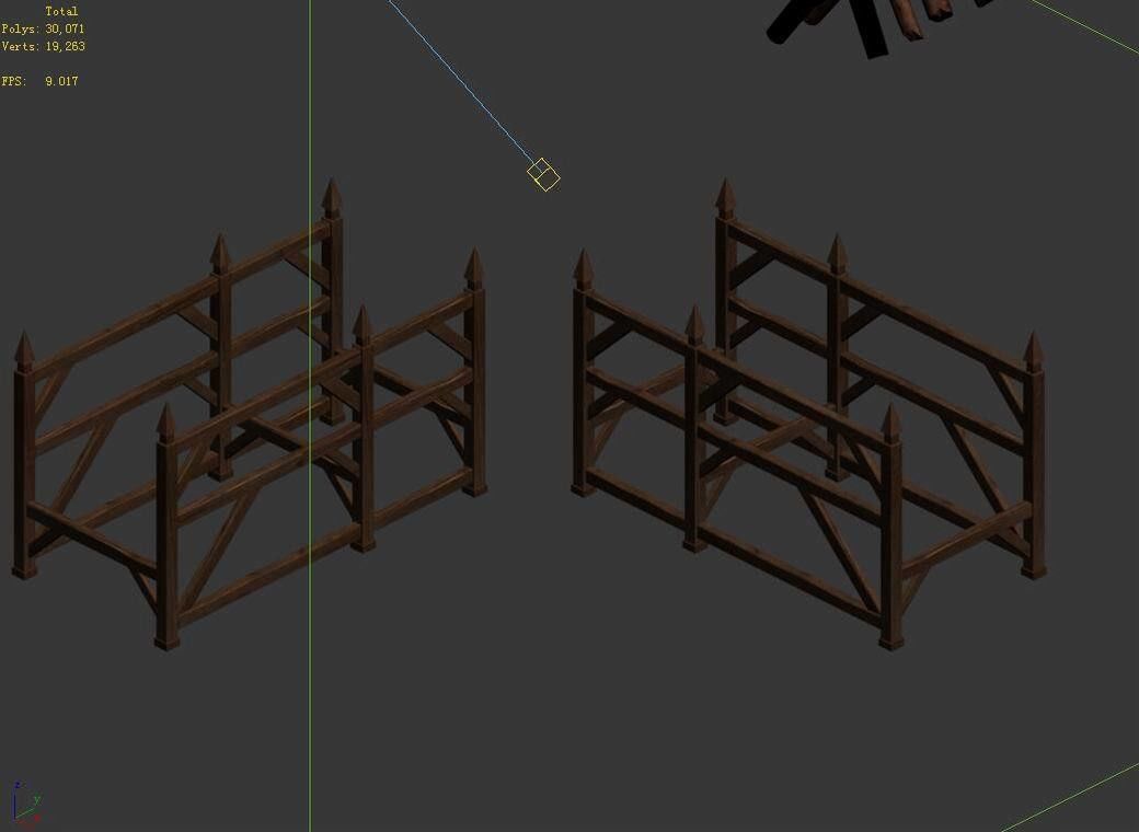 Horse racing area - wooden bar 01 3D model_5