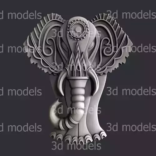 3d STL models for CNC router or 3d printer  elephant