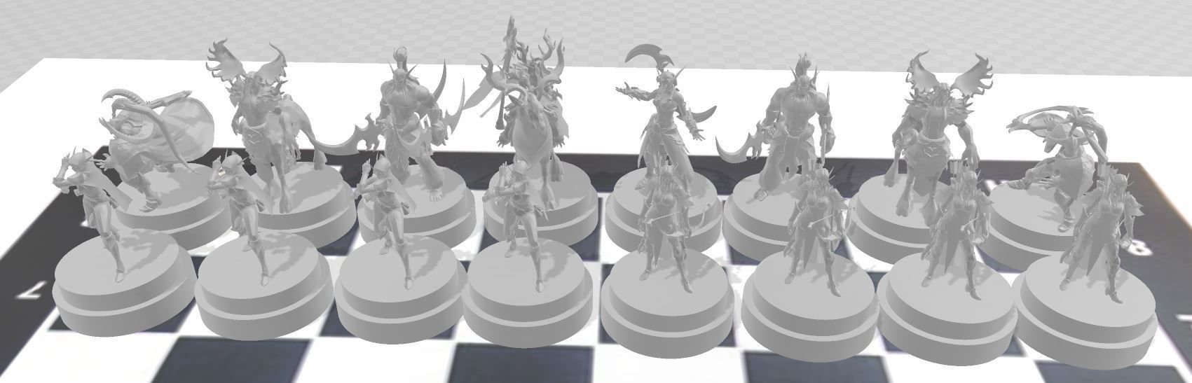 ajedrez warcraft version elfo nocturno 3D print model_1