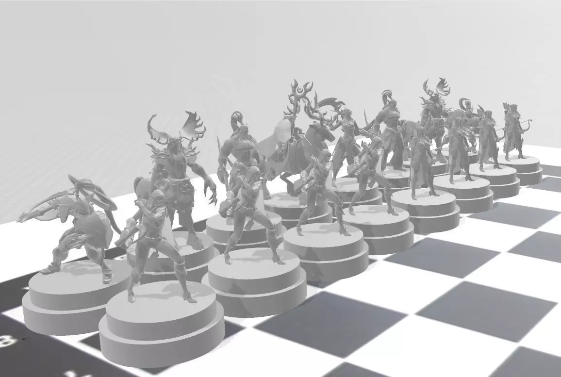 ajedrez warcraft version elfo nocturno 3D print model_0