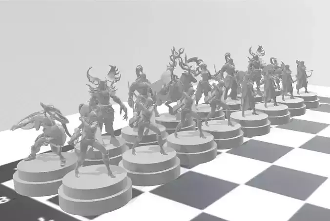 ajedrez warcraft version elfo nocturno 3D print model