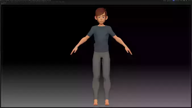 ZBrush Stylized Character Boy Base Mesh - Amy Boy Style 2