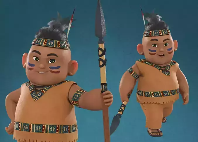 Cartoon Native American Indian Red Indian 3d Model Rigged 3D model Cartoon Native American Indian Red Indian 3d Model Rigged 3D model