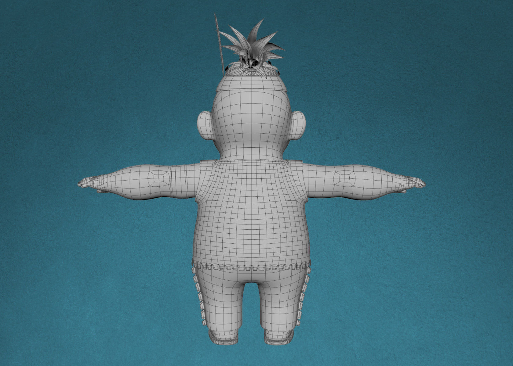 Cartoon Native American Indian Red Indian 3d Model Rigged 3D model_18