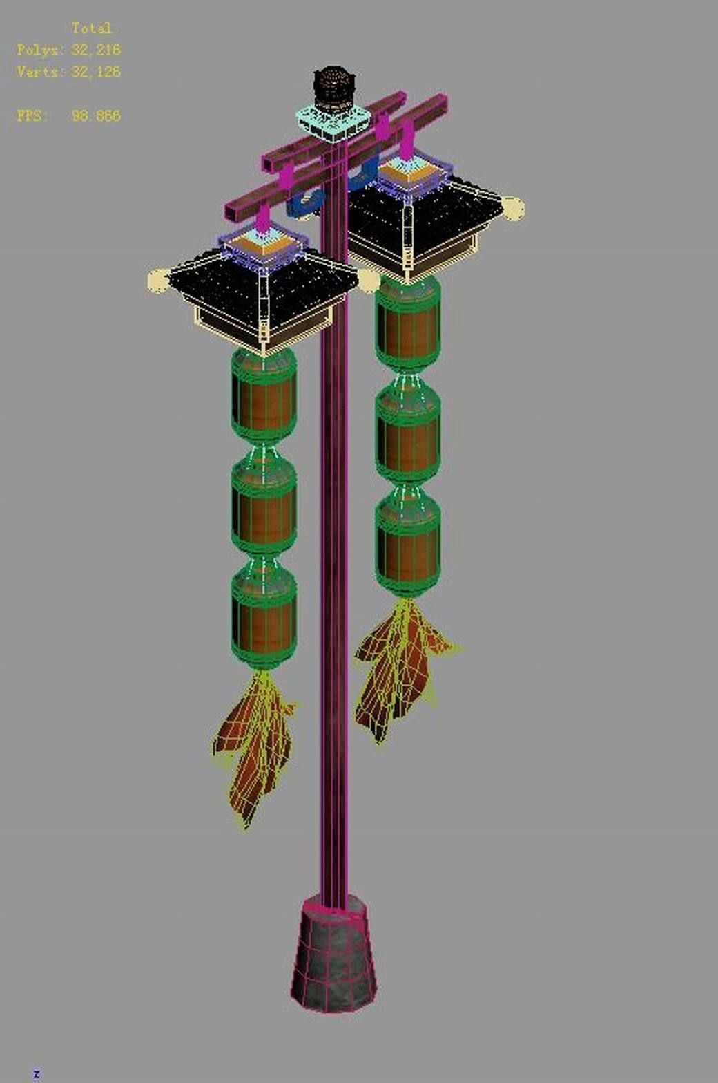 Journey to the West - Taiwan street lights 3D model_2