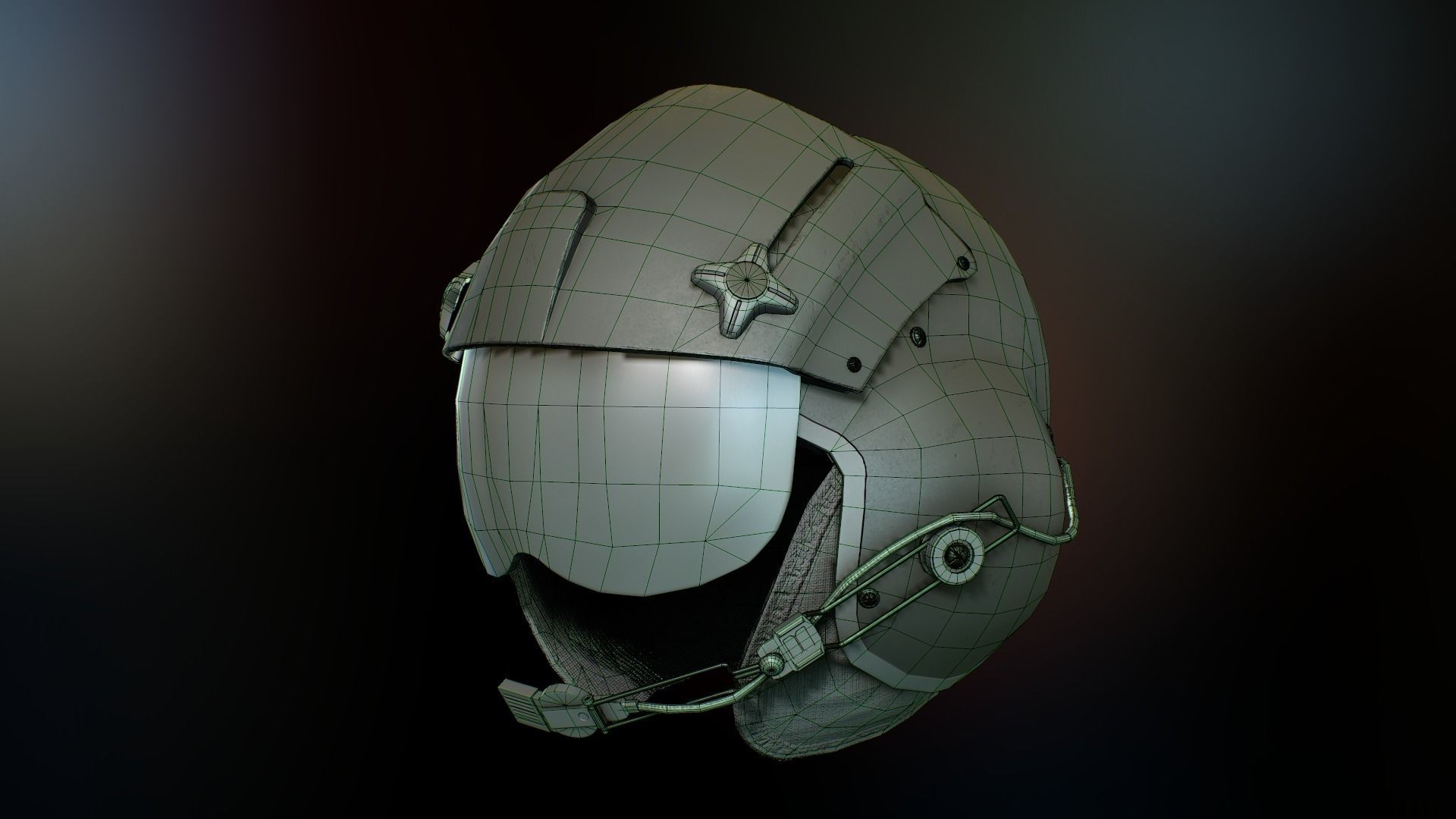 Gentex SPH 5  helmet Low-poly 3D model_18