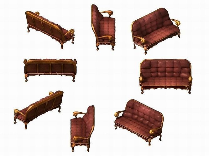 Vampire Warriors Area - Sofa 01 3D model