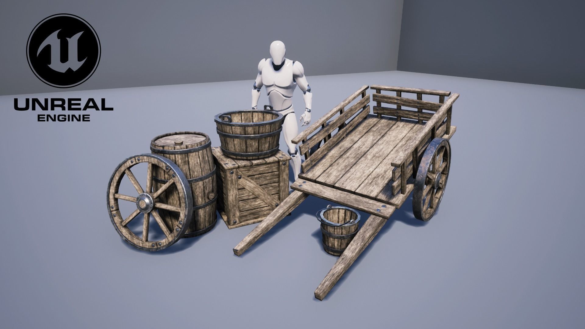 Simple Medieval Props Low-poly 3D model_1
