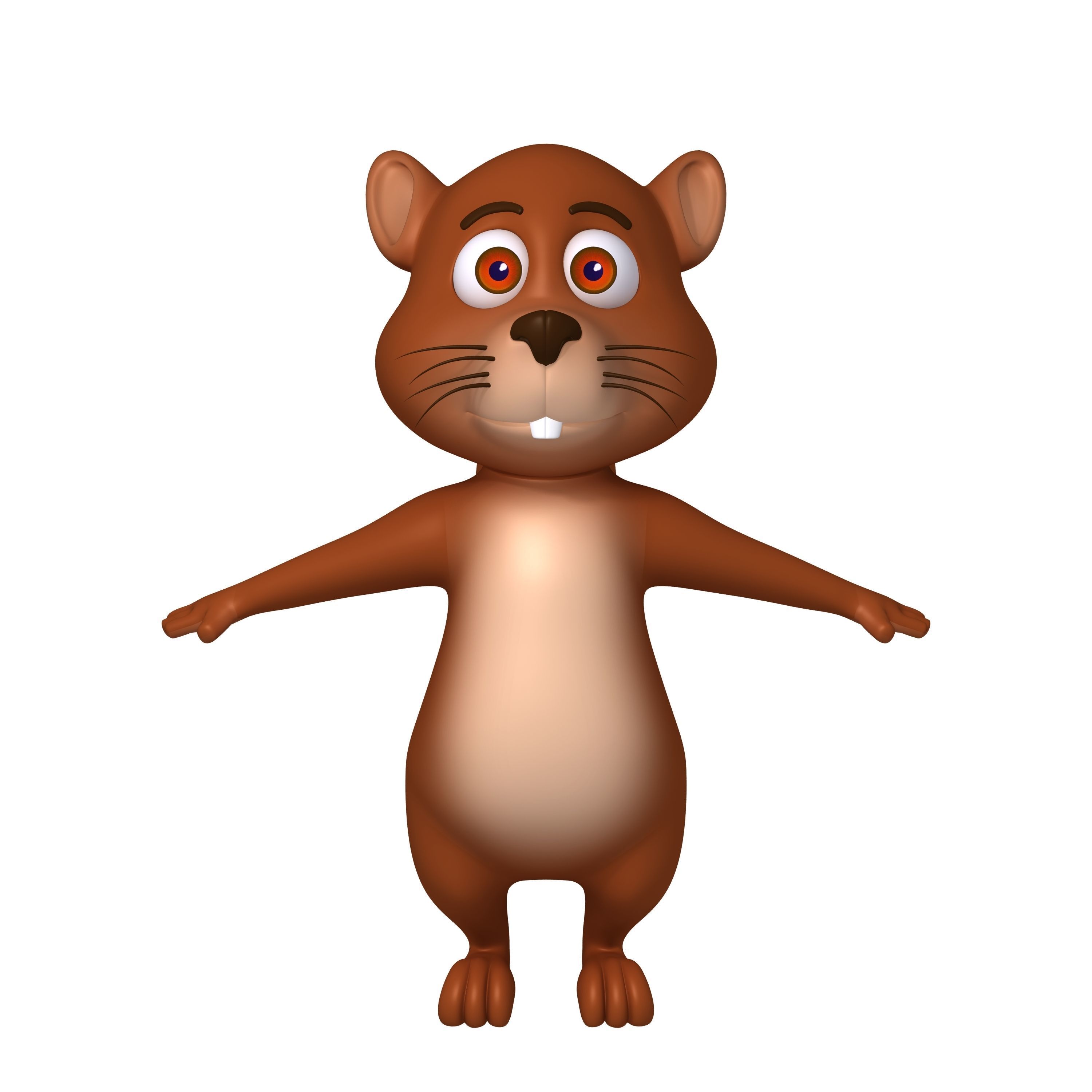 Squirrel Cartoon 3D model_2