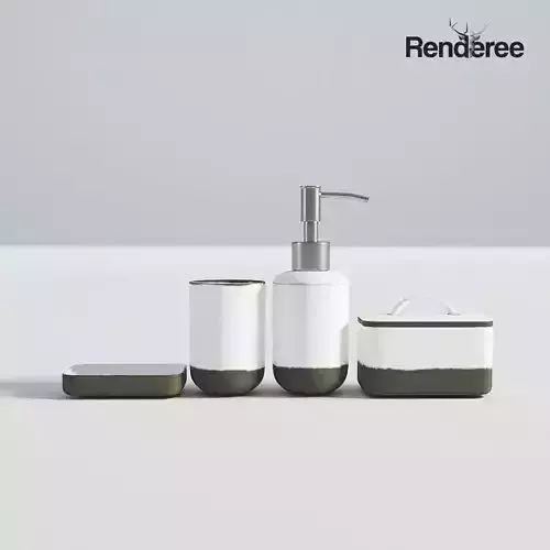 Bathroom Set White and Cement