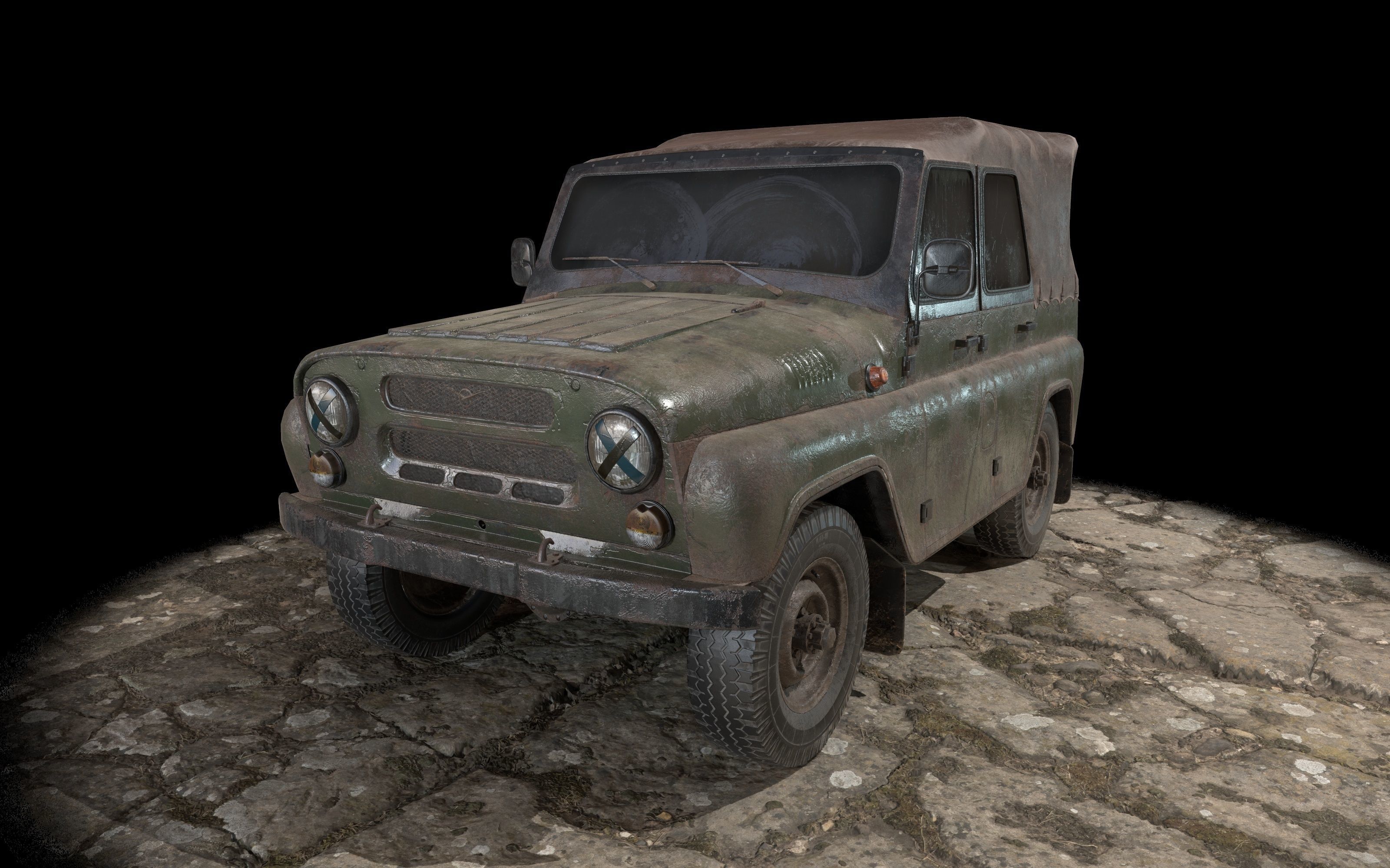 UAZ 469 Low-poly 3D model_7