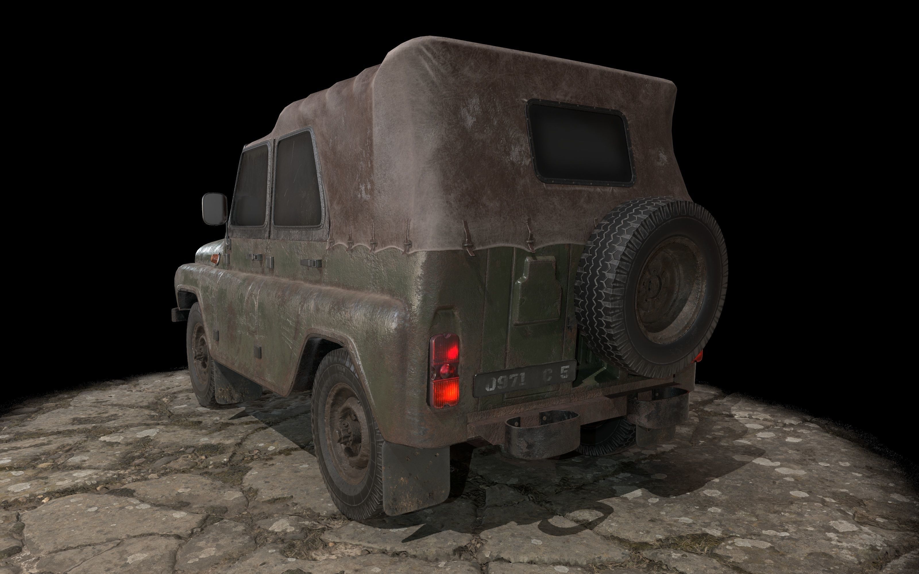 UAZ 469 Low-poly 3D model_8