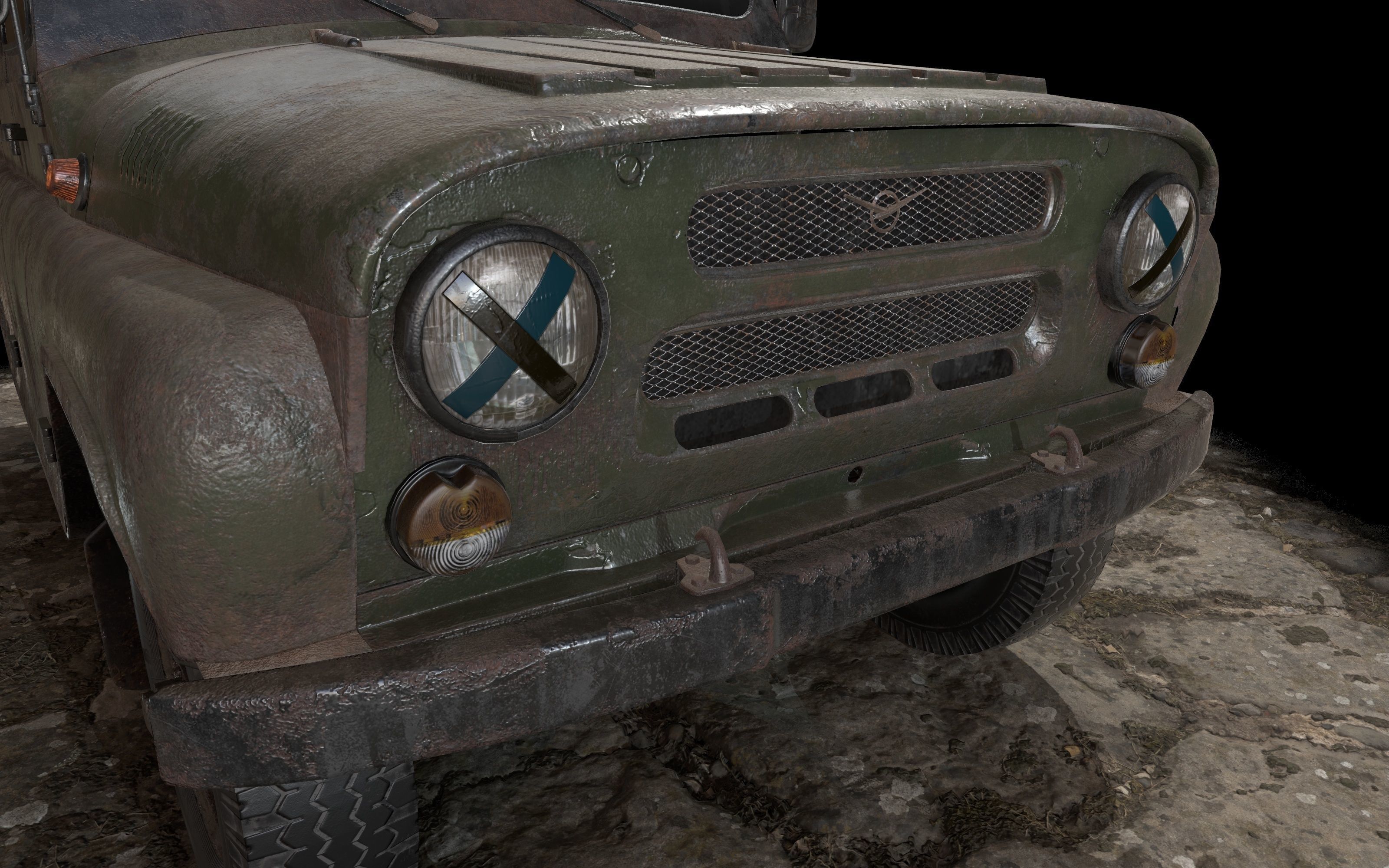 UAZ 469 Low-poly 3D model_11