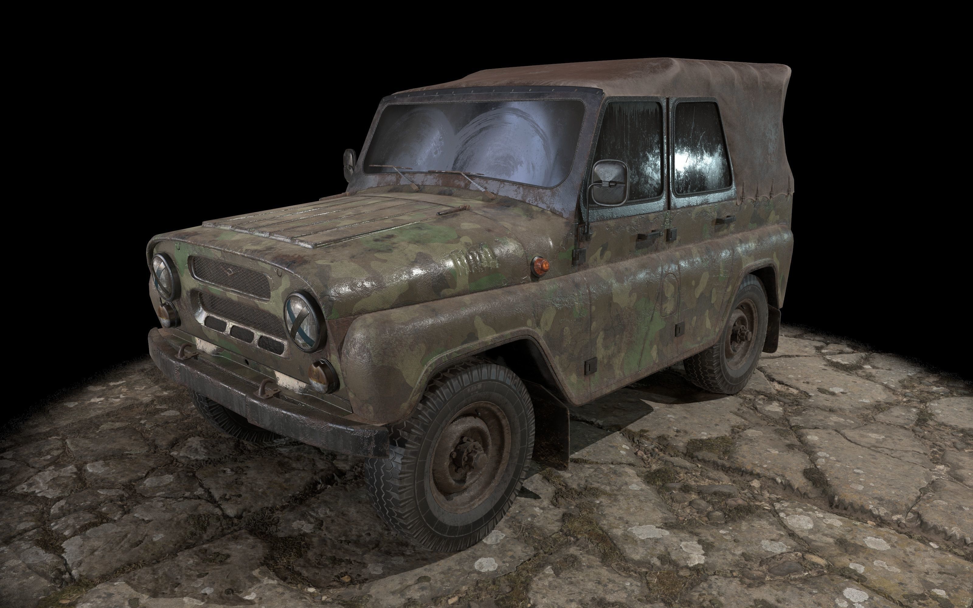 UAZ 469 Low-poly 3D model_3