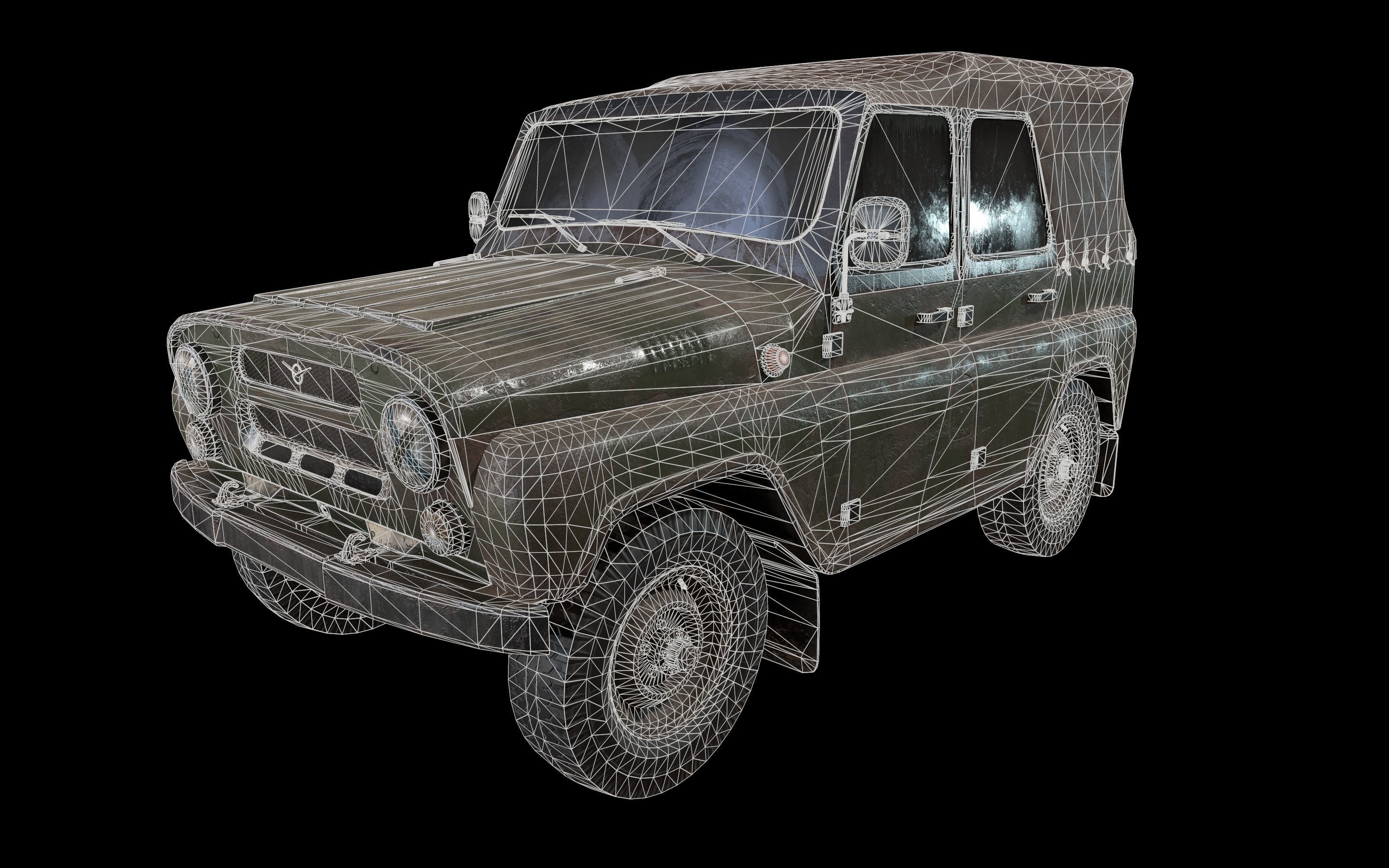 UAZ 469 Low-poly 3D model_4