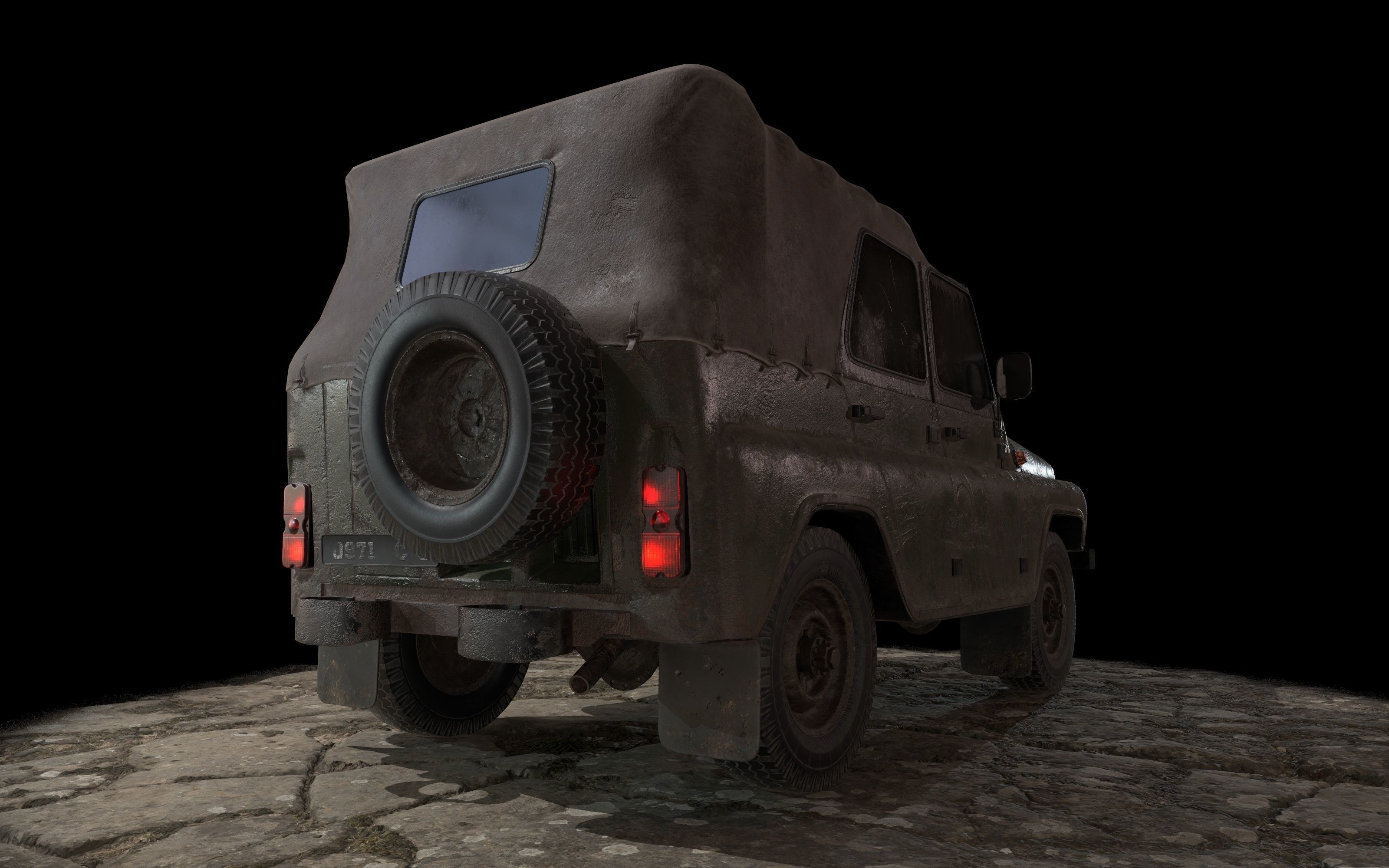 UAZ 469 Low-poly 3D model_17