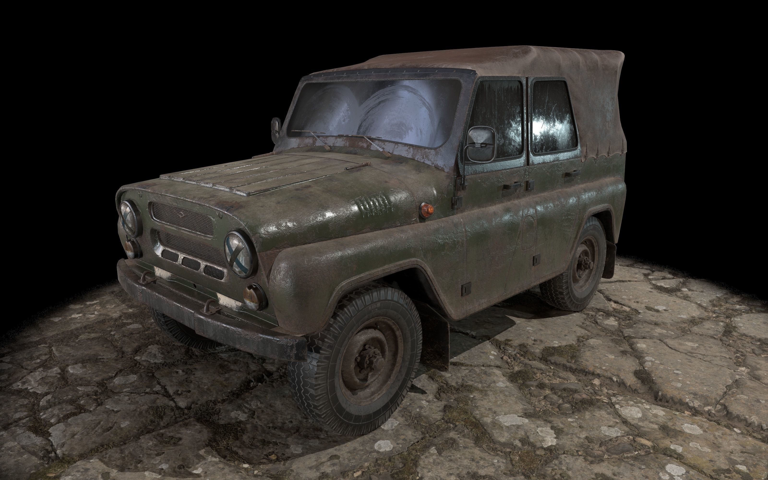 UAZ 469 Low-poly 3D model_13