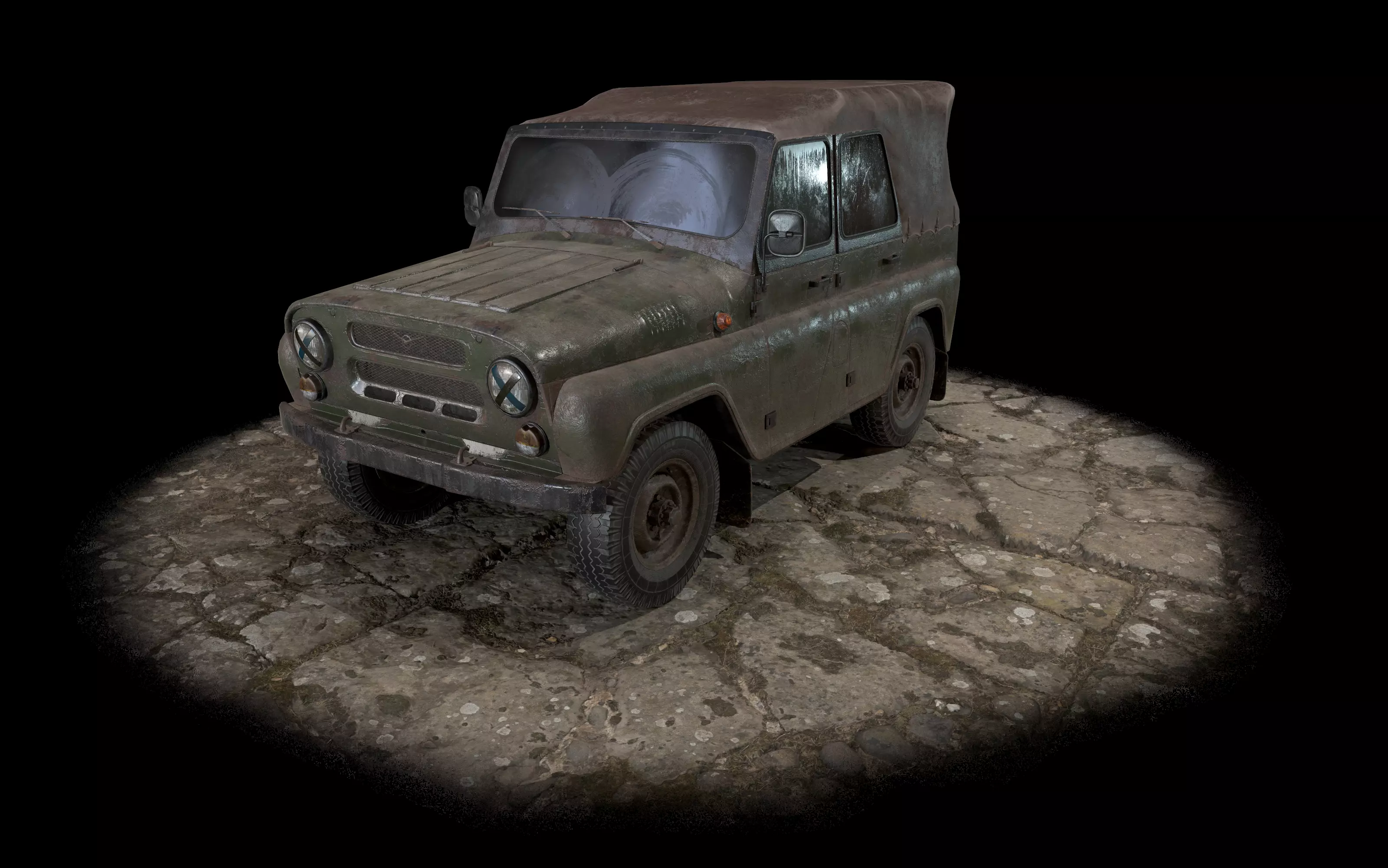 UAZ 469 Low-poly 3D model_0