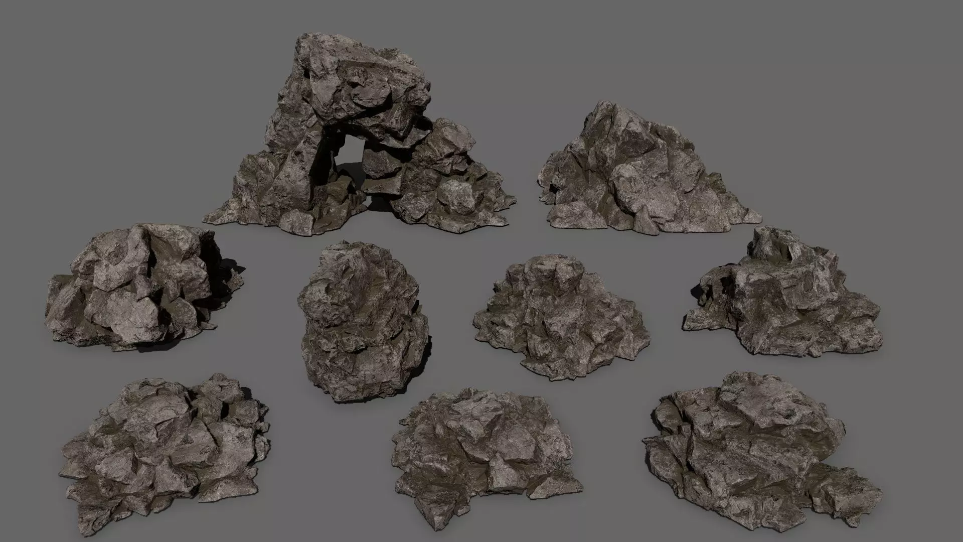 rocks rock Low-poly 3D model_0
