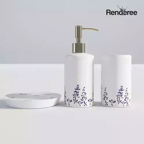 Bathroom Set Flower Ornament 2