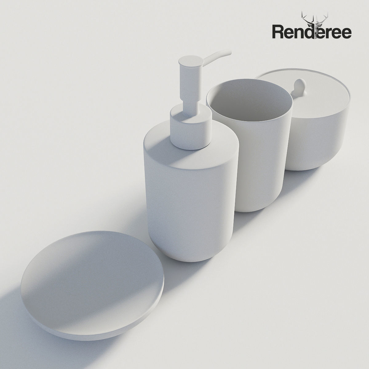 Bathroom Set Ceraminc 3D model_8