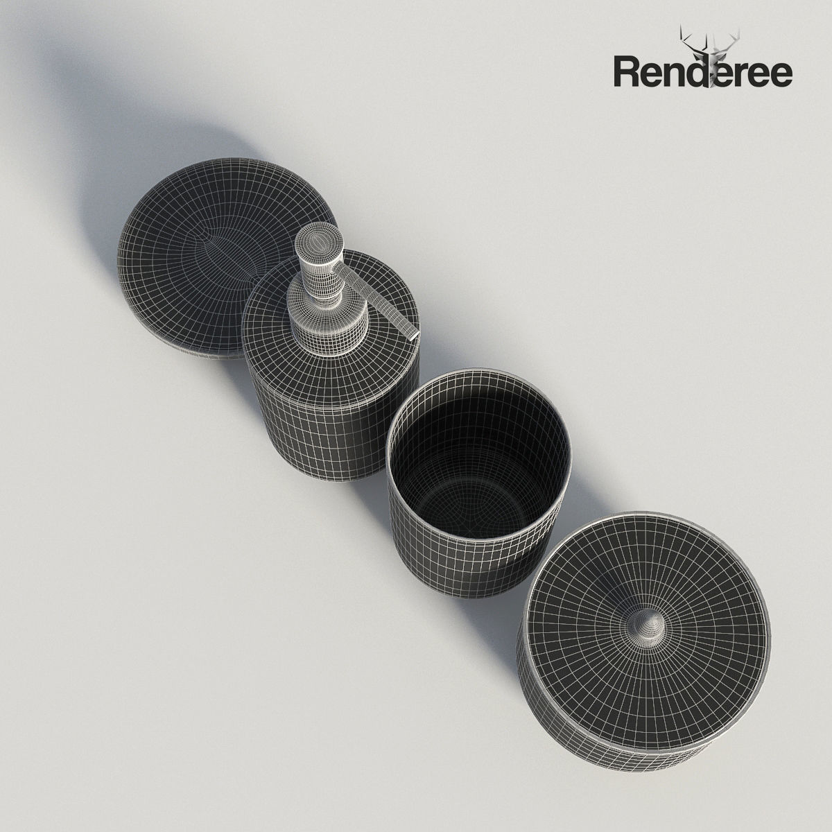 Bathroom Set Ceraminc 3D model_9