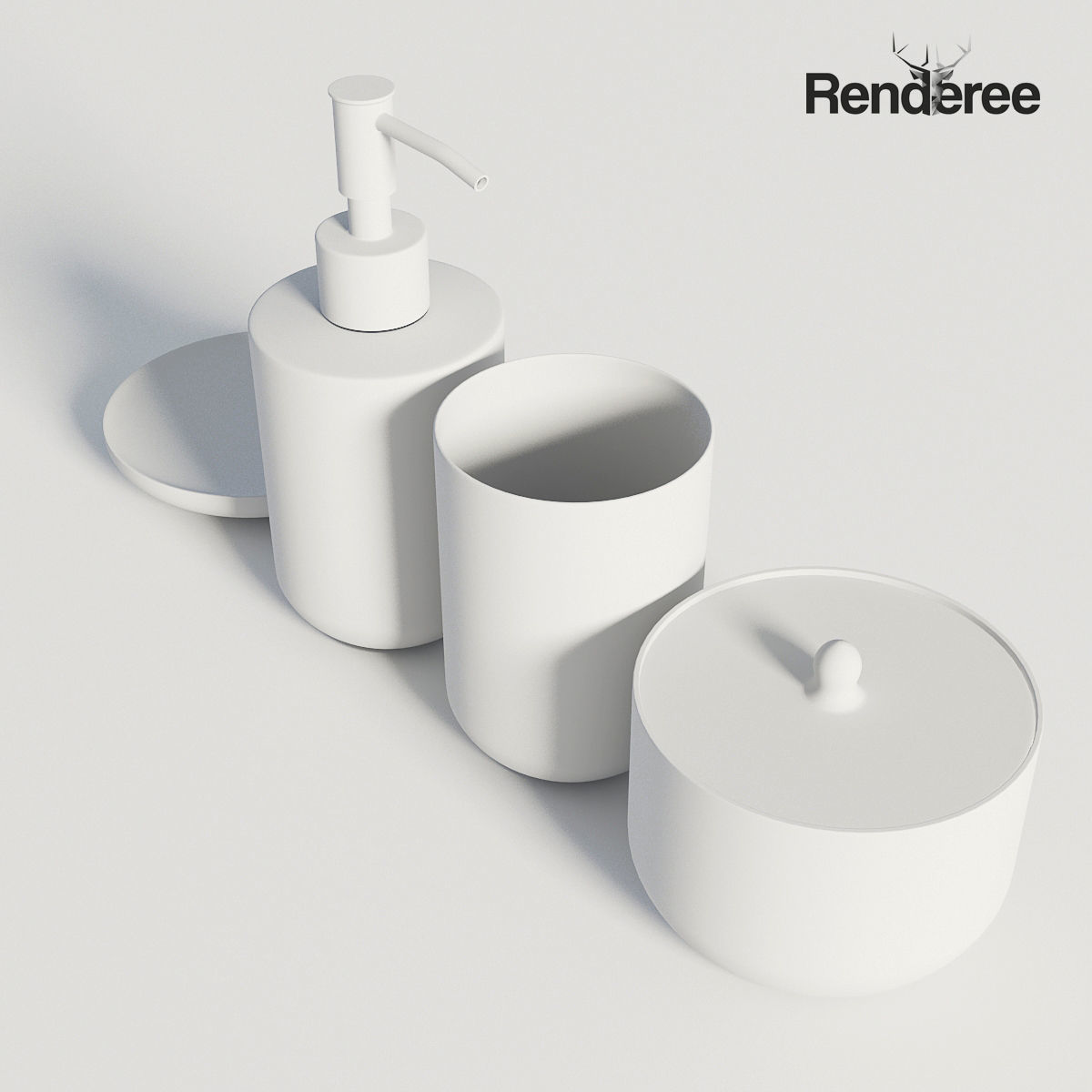 Bathroom Set Ceraminc 3D model_7