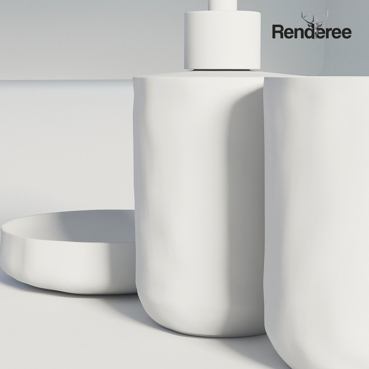 Bathroom Set Black 3D model_8