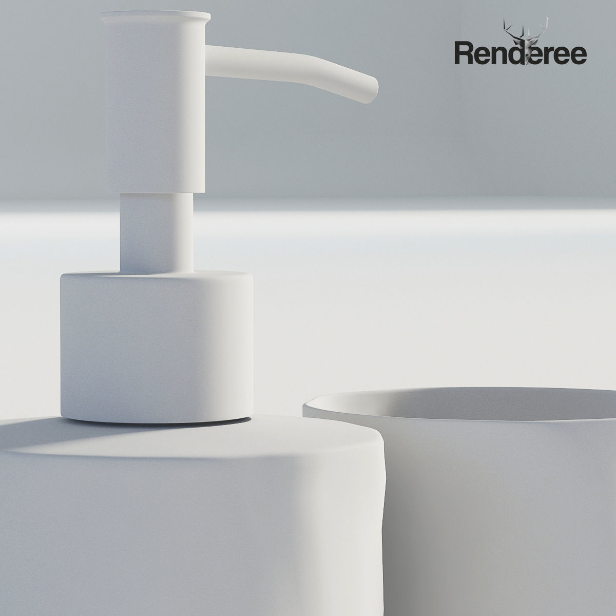 Bathroom Set Black 3D model_7