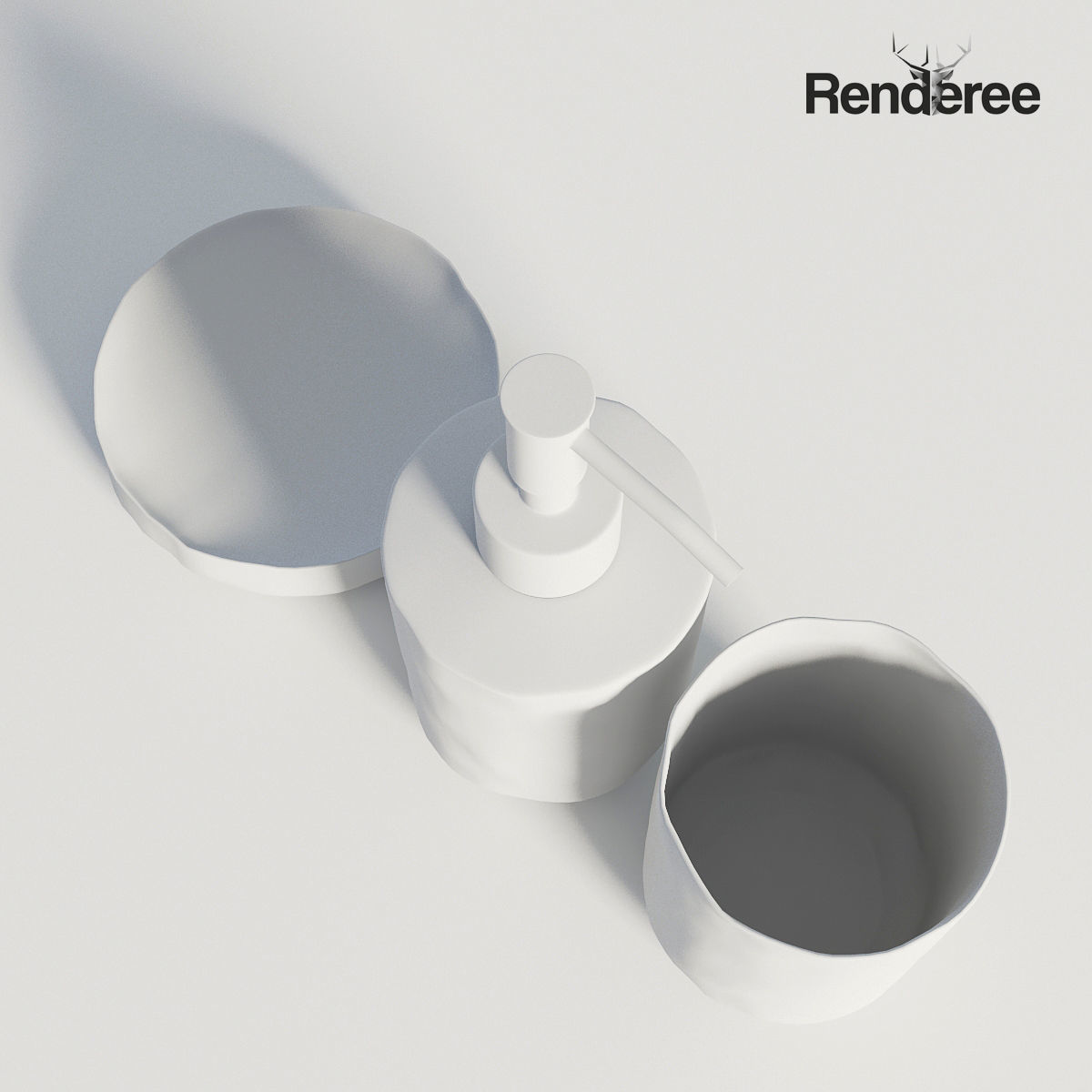 Bathroom Set Black 3D model_6