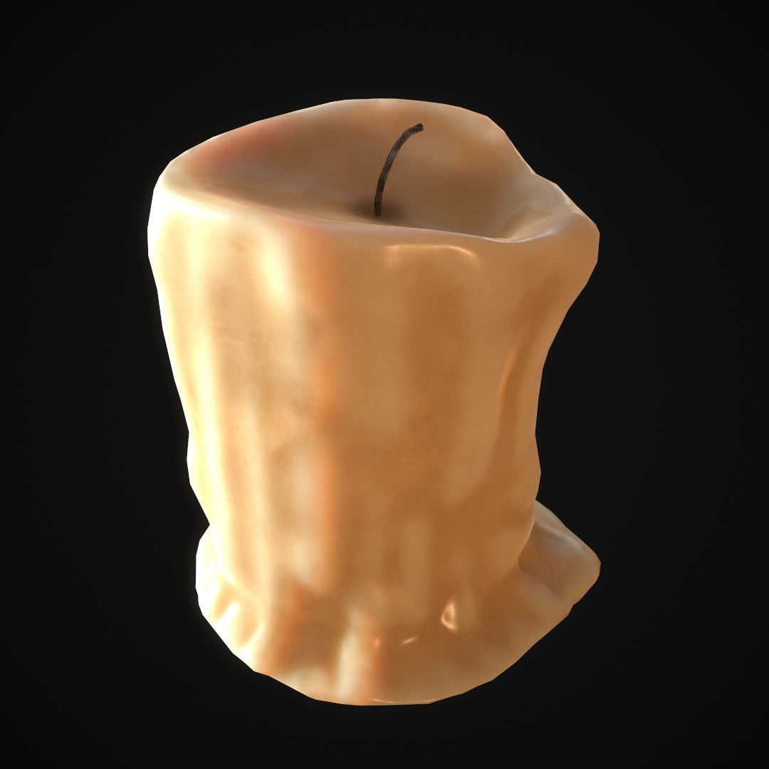 Stylized candle  Low-poly 3D model_2
