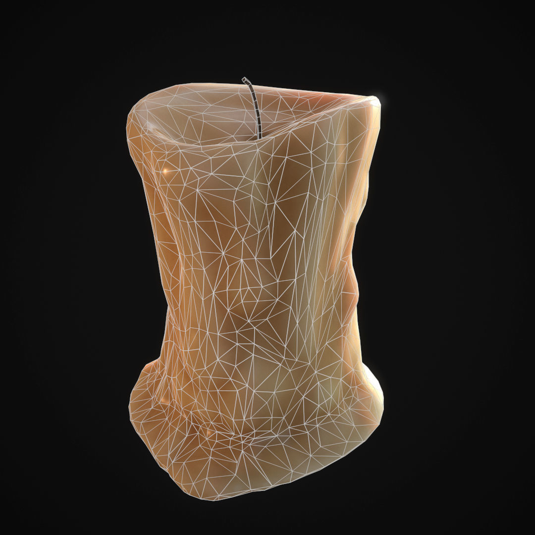 Stylized candle  Low-poly 3D model_3