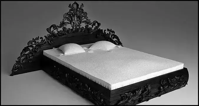 Black Wood Bed