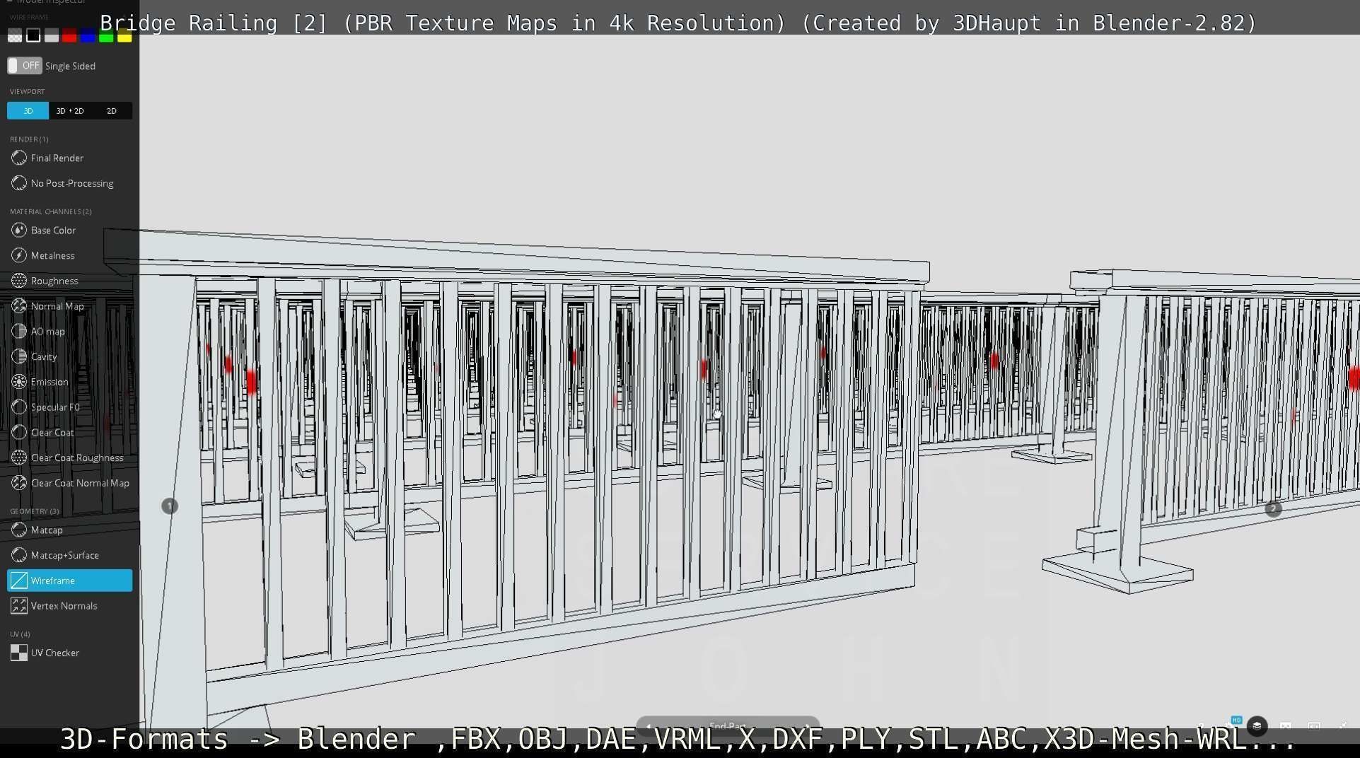 Bridge Railing Components 2 Low-poly 3D model_14