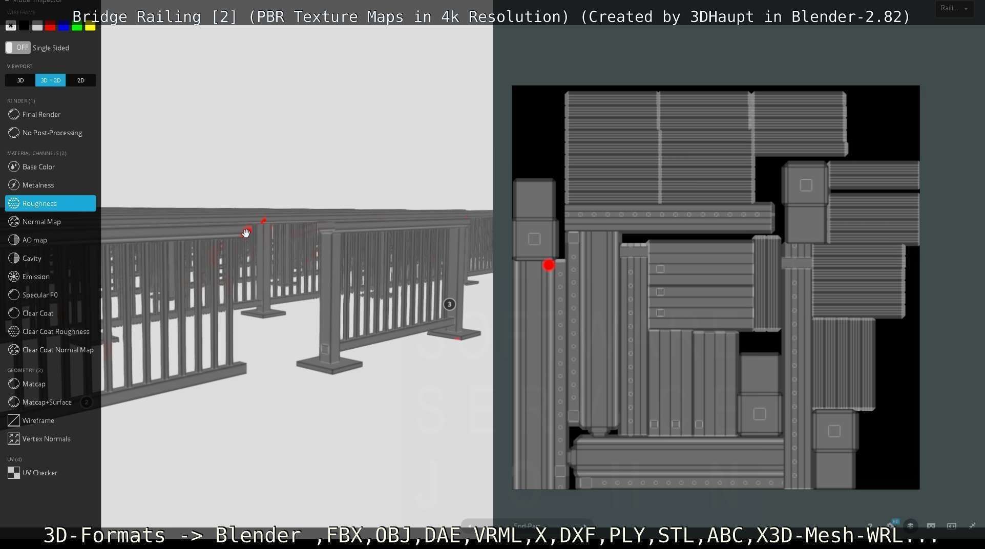 Bridge Railing Components 2 Low-poly 3D model_21