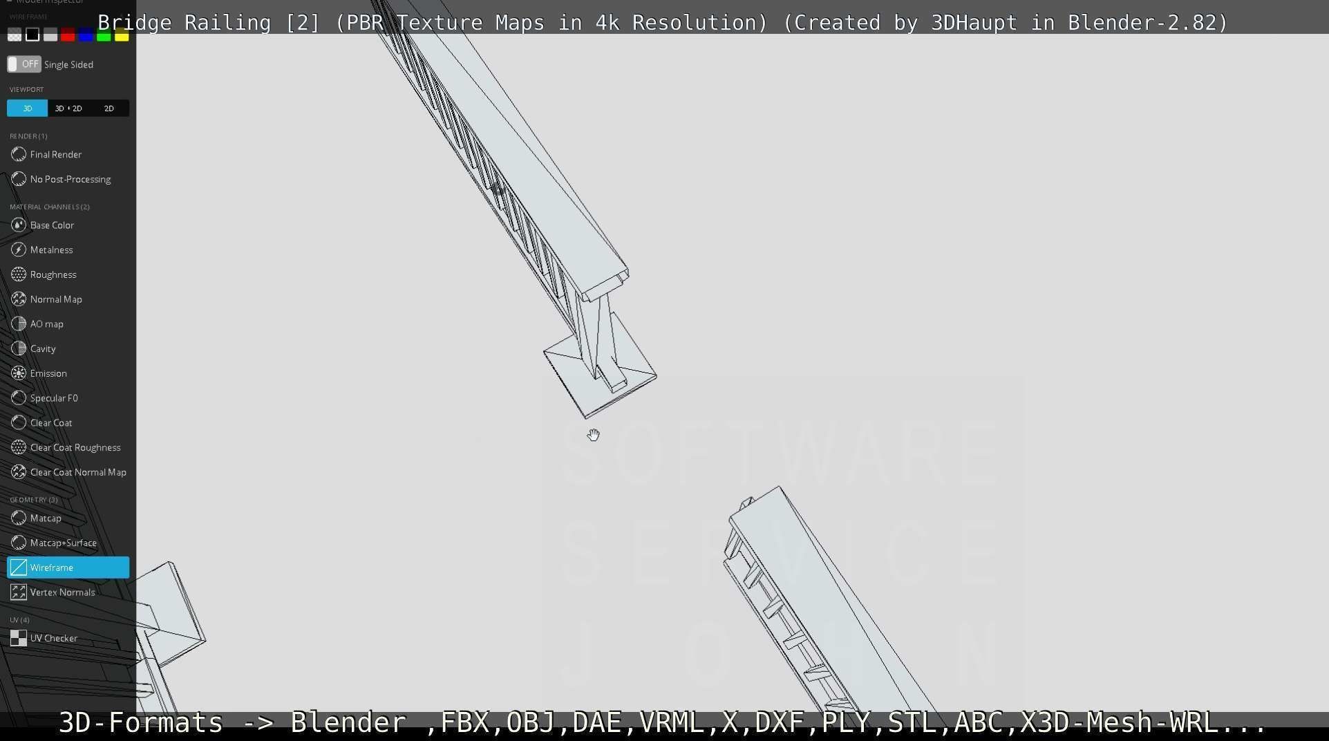 Bridge Railing Components 2 Low-poly 3D model_36