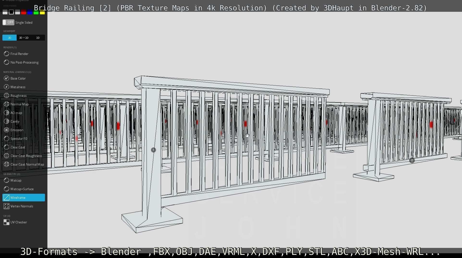 Bridge Railing Components 2 Low-poly 3D model_26