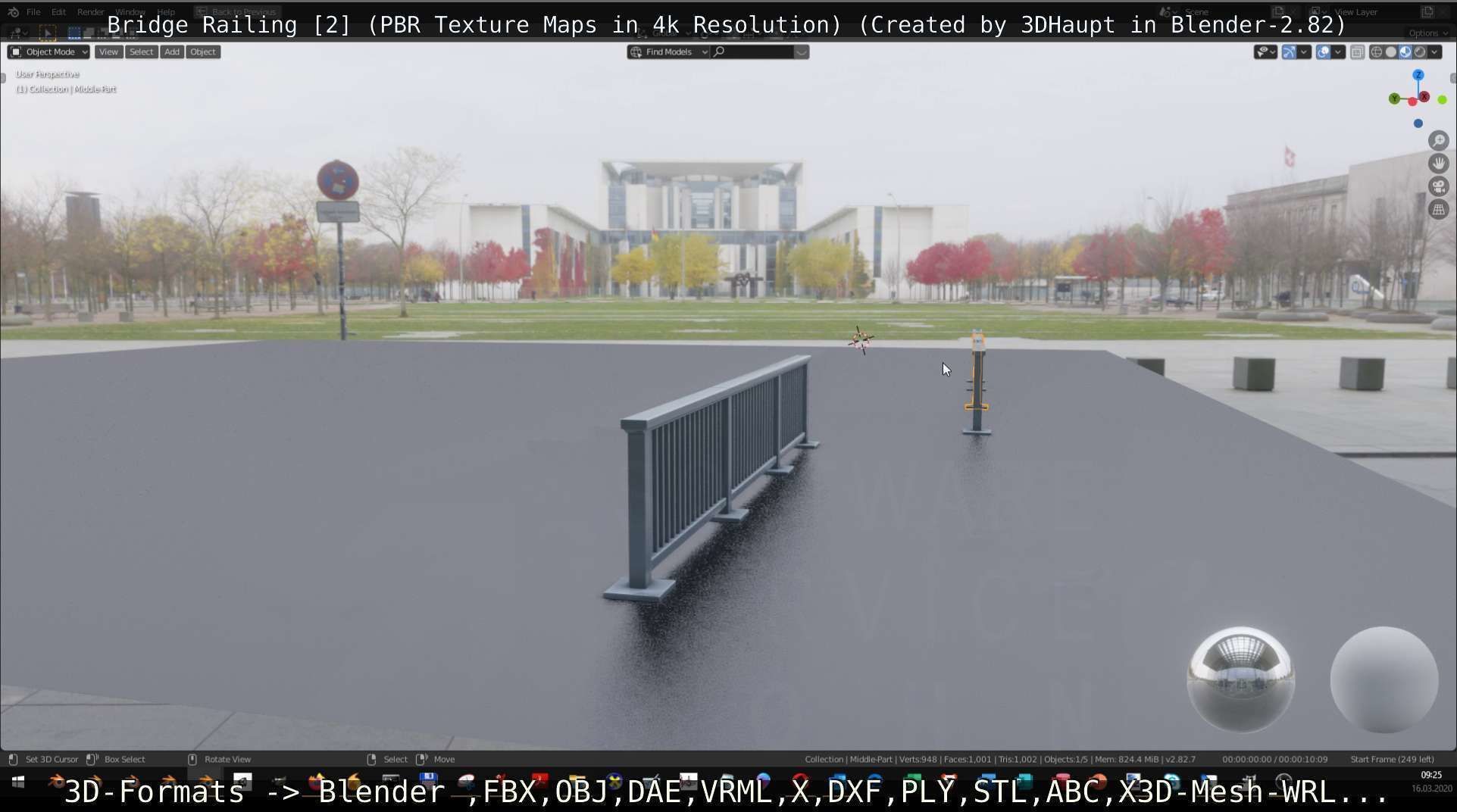 Bridge Railing Components 2 Low-poly 3D model_99