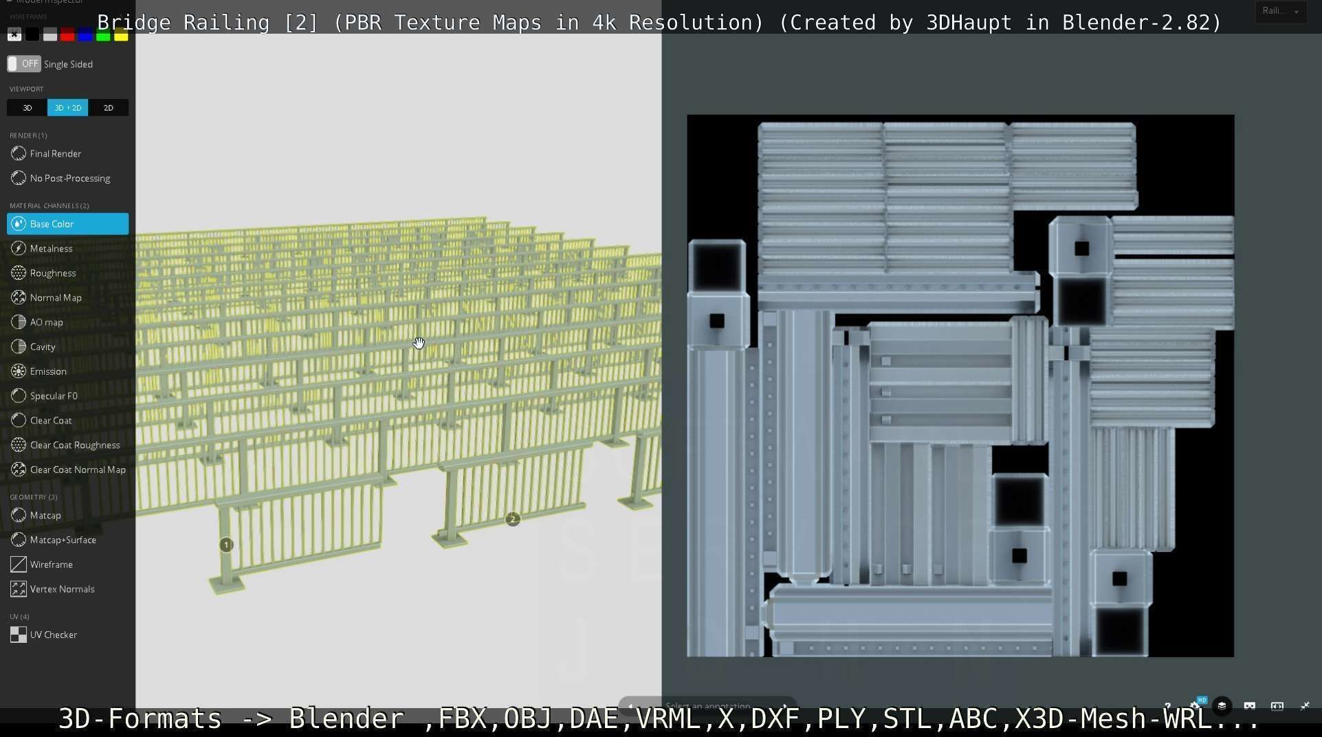 Bridge Railing Components 2 Low-poly 3D model_144