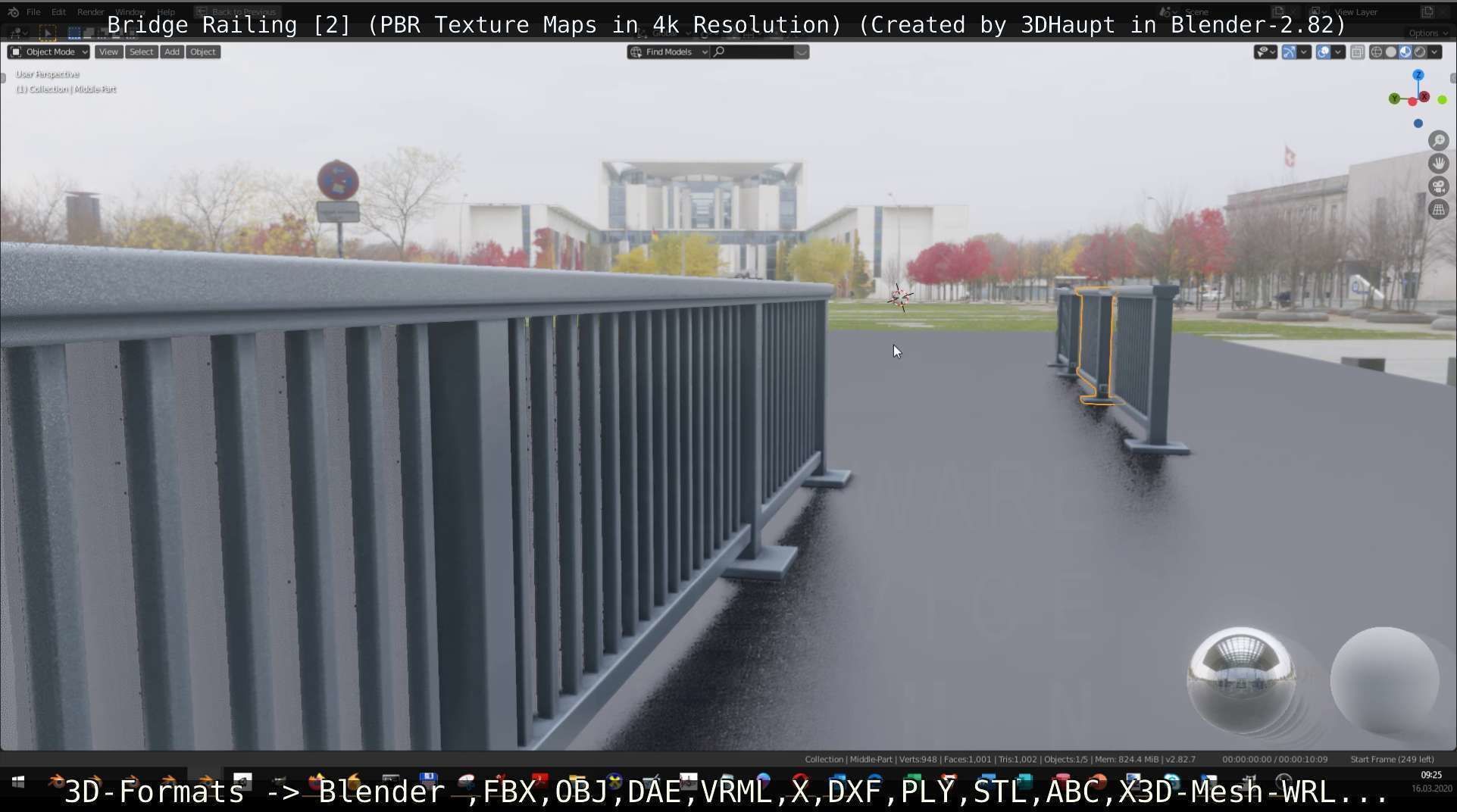 Bridge Railing Components 2 Low-poly 3D model_11