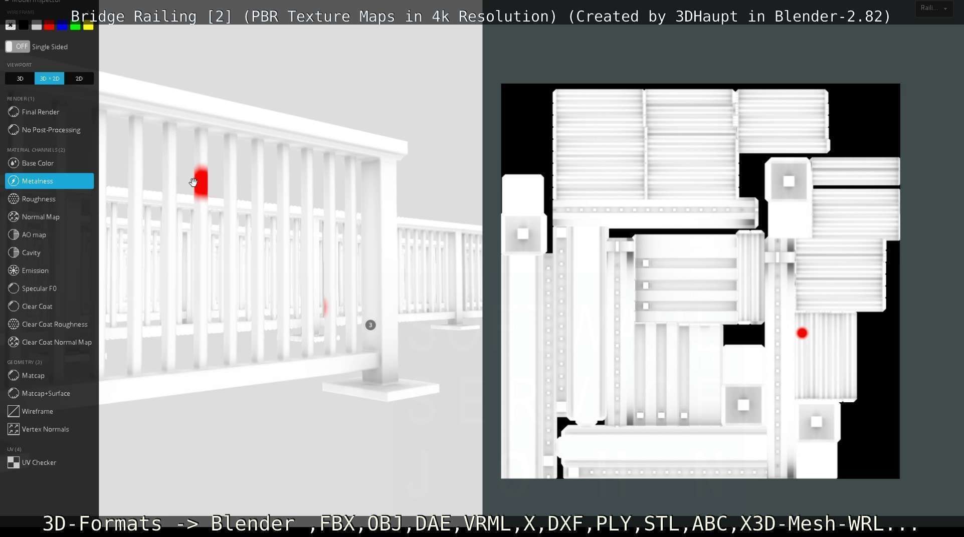 Bridge Railing Components 2 Low-poly 3D model_13