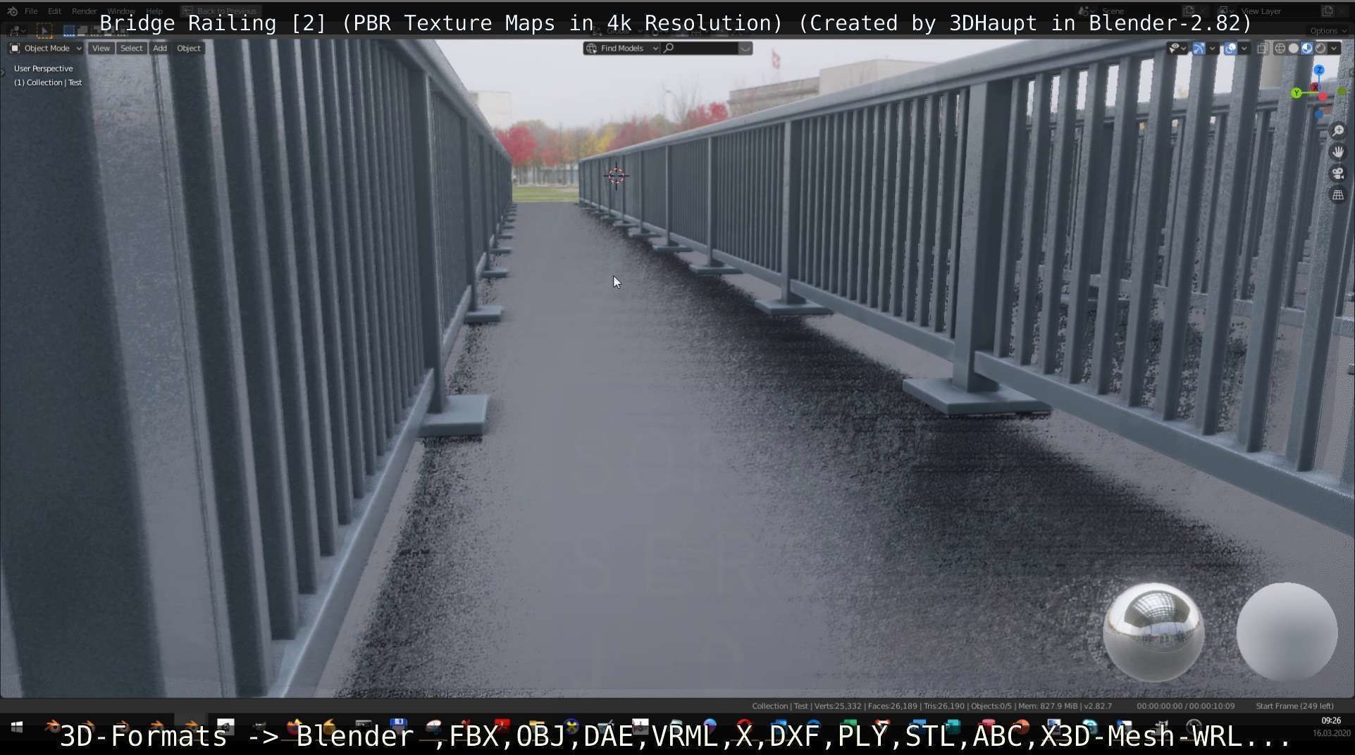 Bridge Railing Components 2 Low-poly 3D model_140