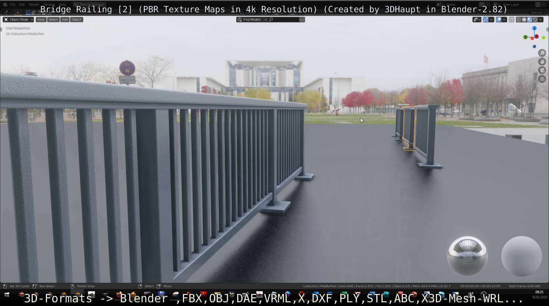 Bridge Railing Components 2 Low-poly 3D model_90