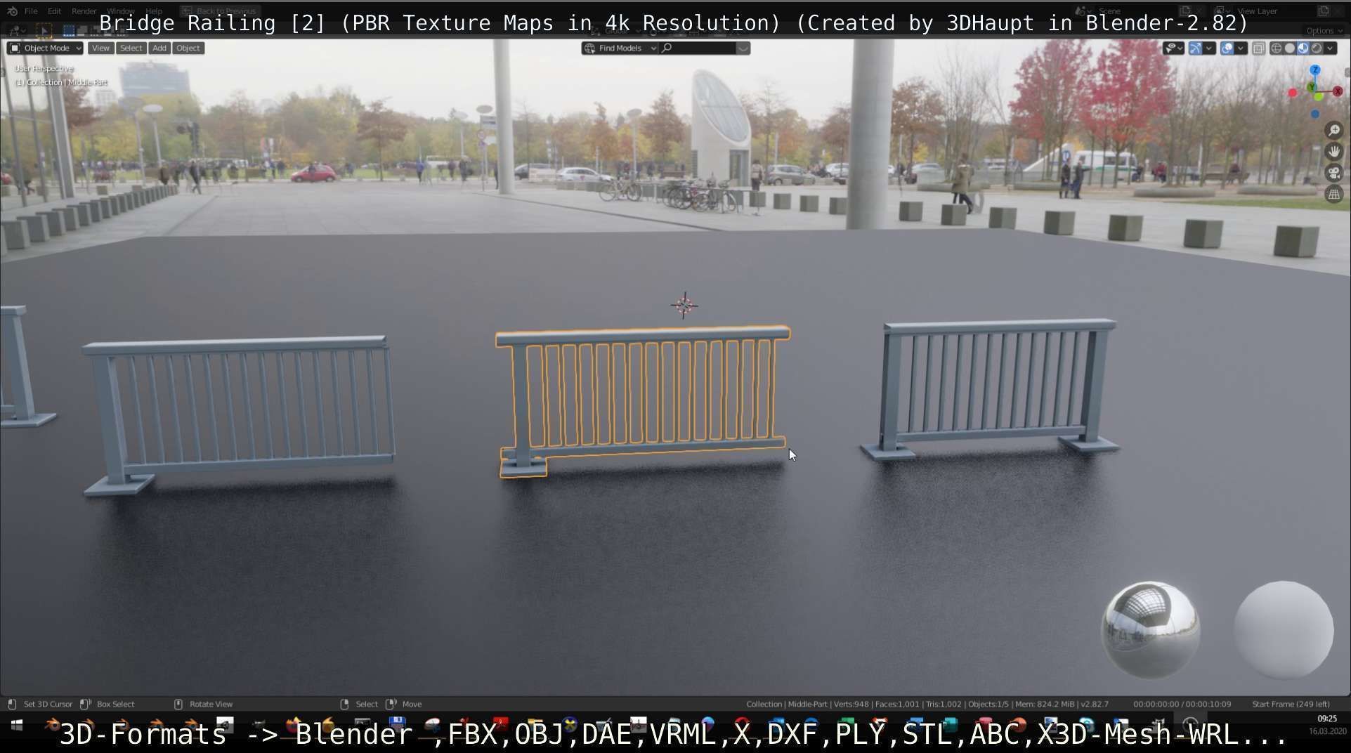 Bridge Railing Components 2 Low-poly 3D model_9