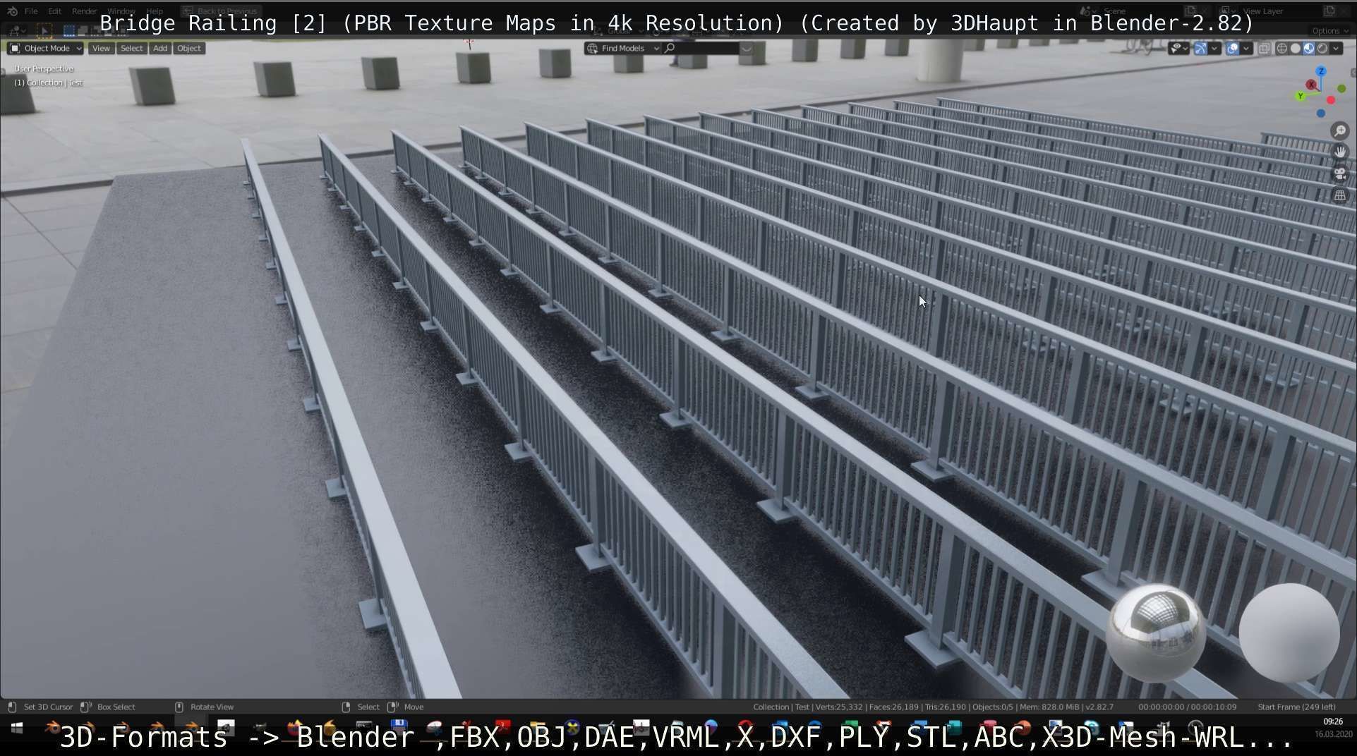 Bridge Railing Components 2 Low-poly 3D model_131