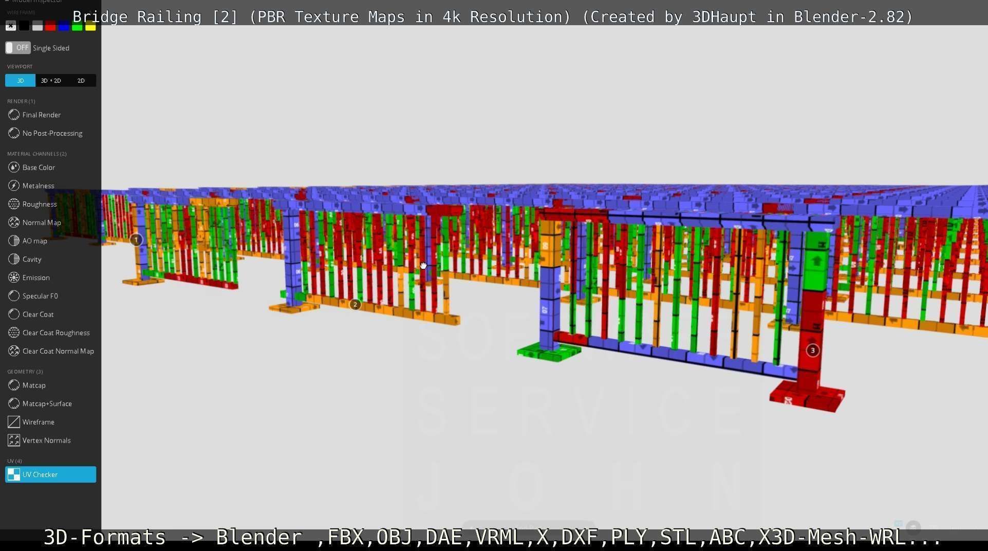 Bridge Railing Components 2 Low-poly 3D model_38