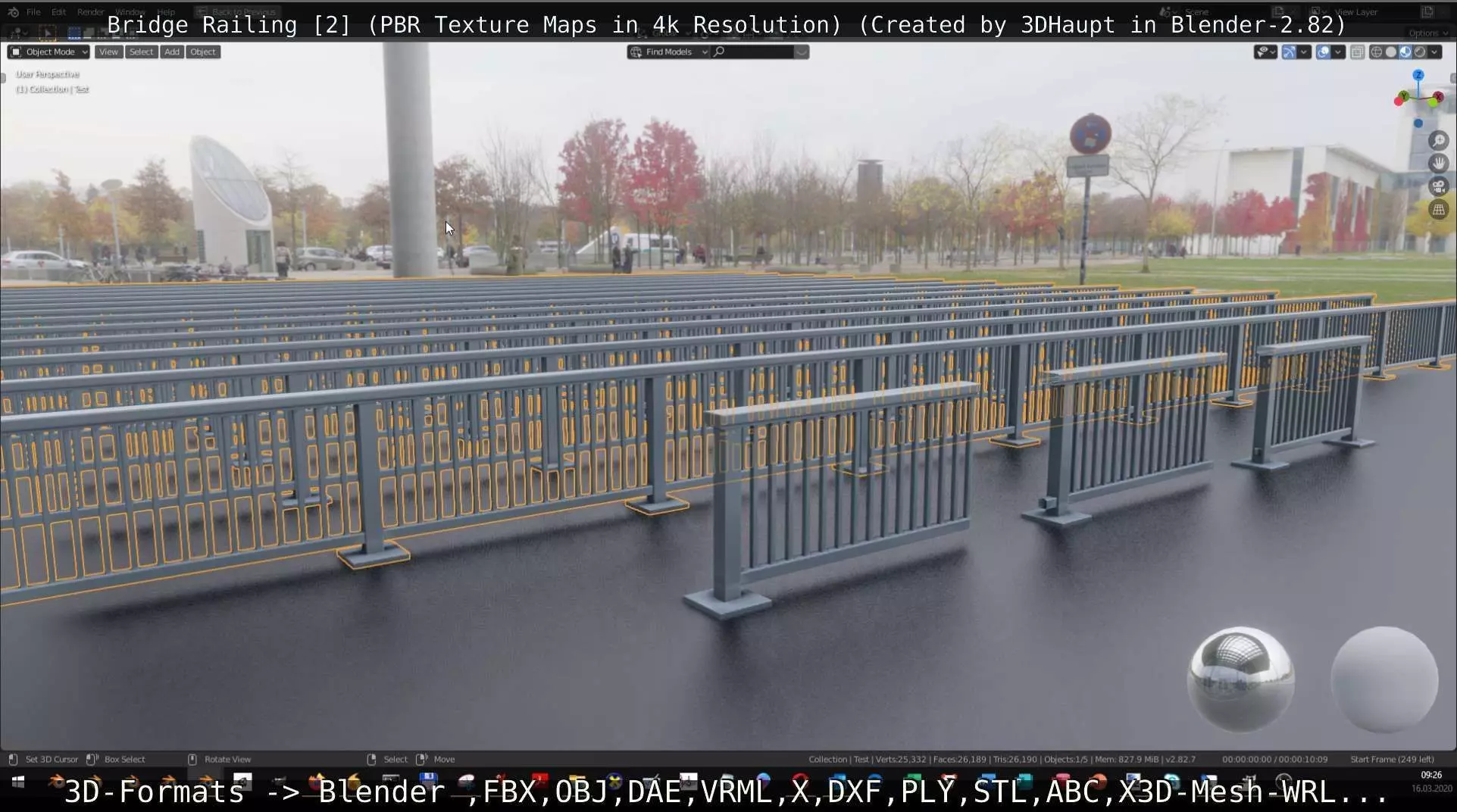 Bridge Railing Components 2 Low-poly 3D model_0