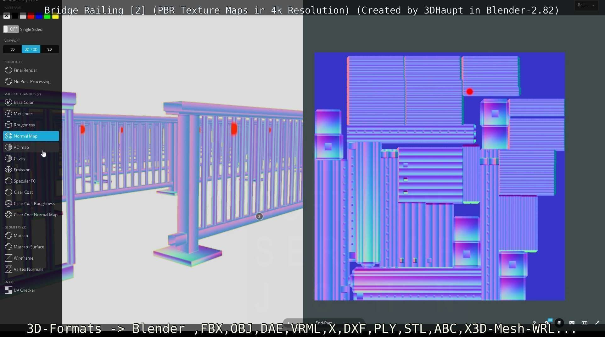 Bridge Railing Components 2 Low-poly 3D model_18