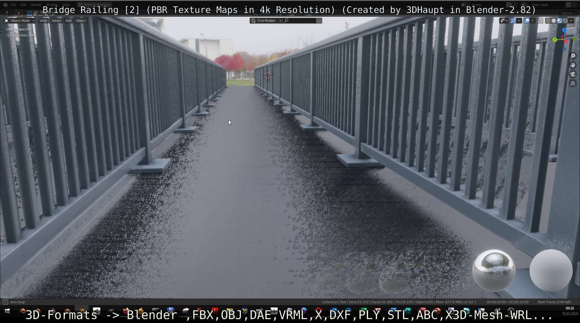 Bridge Railing Components 2 Low-poly 3D model_4