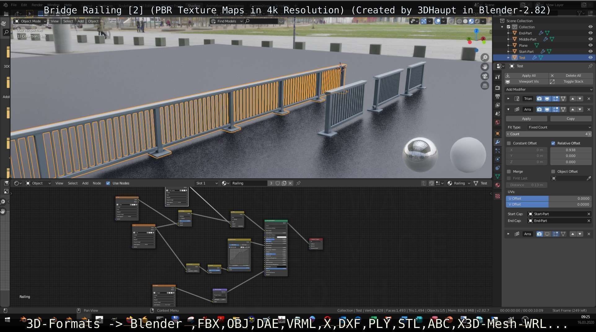 Bridge Railing Components 2 Low-poly 3D model_10